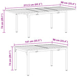 Conjunto de Mobiliário de Corredor HKH 9 Peças Aço Antracite, Mesa de Jardim Extensível HKH Antracite (140-210)x90x73 Cm Aço, Cadeiras de Jardim 4 Pcs Empilháveis Antracite Aço - Cinzento