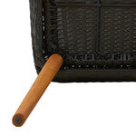 HKH Conjunto de Jantar de Jardim 7 Peças Polyrattan - Preto