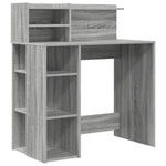 HKH Secretária com Armazenamento Cinza Sonoma .5 Cm Derivados de Madeira