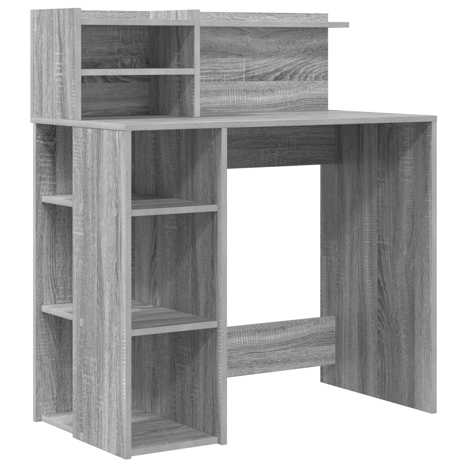 HKH Secretária com Armazenamento Cinza Sonoma .5 Cm Derivados de Madeira