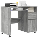 HKH Mesa de ordenador Gris Gris Sonoma Madera de Ingeniería Mediana