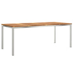 HKH Conjunto de Jantar de Jardim de 7 Peças + Mesa de Jantar200x90x74.5 Cm + 2 Cadeiras Empilháveis + 4 Cadeiras Empilháveis - Castanho