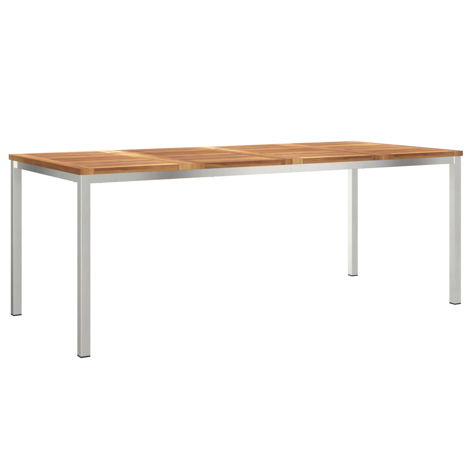 HKH Conjunto de Jantar de Jardim de 7 Peças + Mesa de Jantar200x90x74.5 Cm + 2 Cadeiras Empilháveis + 4 Cadeiras Empilháveis - Castanho