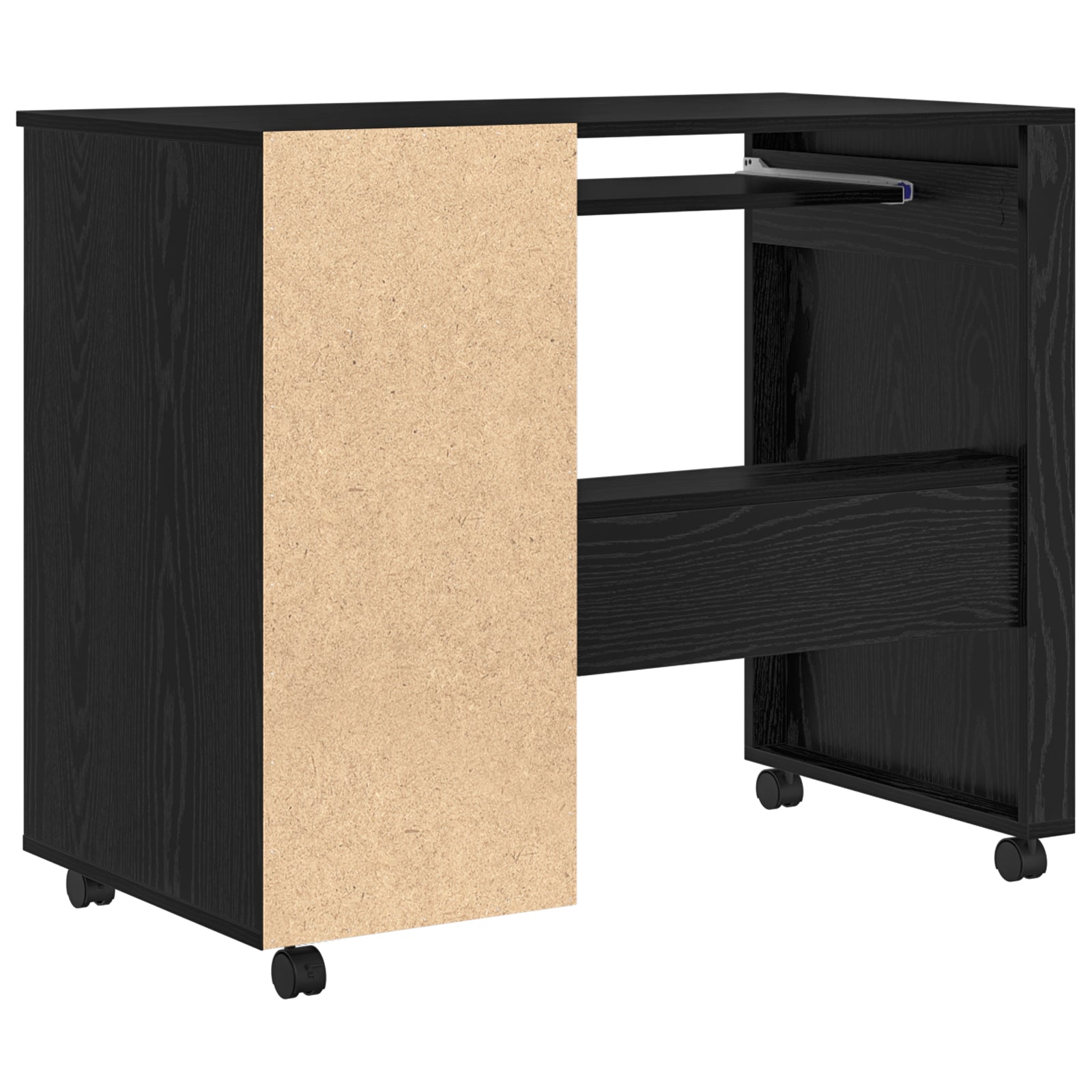 HKH Escritorio para Ordenador de Madera Roble - Negro