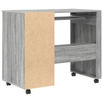 HKH Mesa de ordenador Gris Gris Sonoma Madera de Ingeniería Mediana