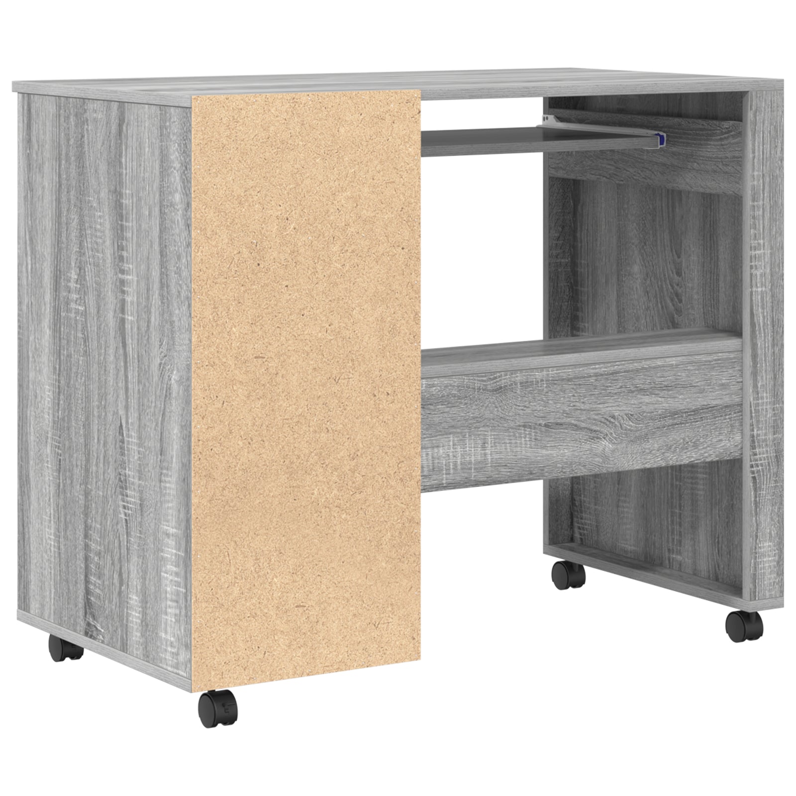 HKH Mesa de ordenador Gris Gris Sonoma Madera de Ingeniería Mediana