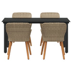 HKH Conjunto de Jantar para Jardim de 5 Peças em Rattan Poly - Bege