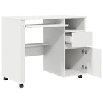 HKH Escritorio para ordenador blanco con cajones Blanco