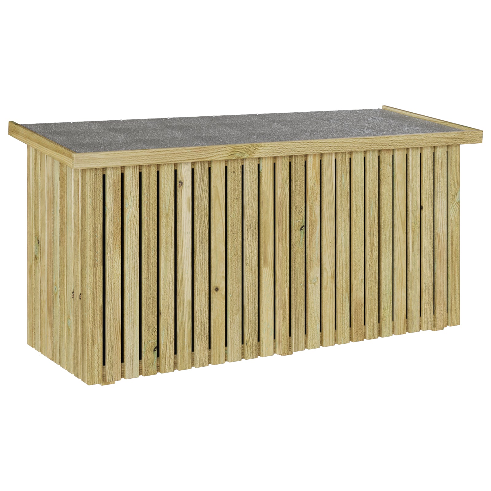 HKH Caja De Almacenamiento 119x44x58.5 Cm Madera De Pino Tratada - Marrón