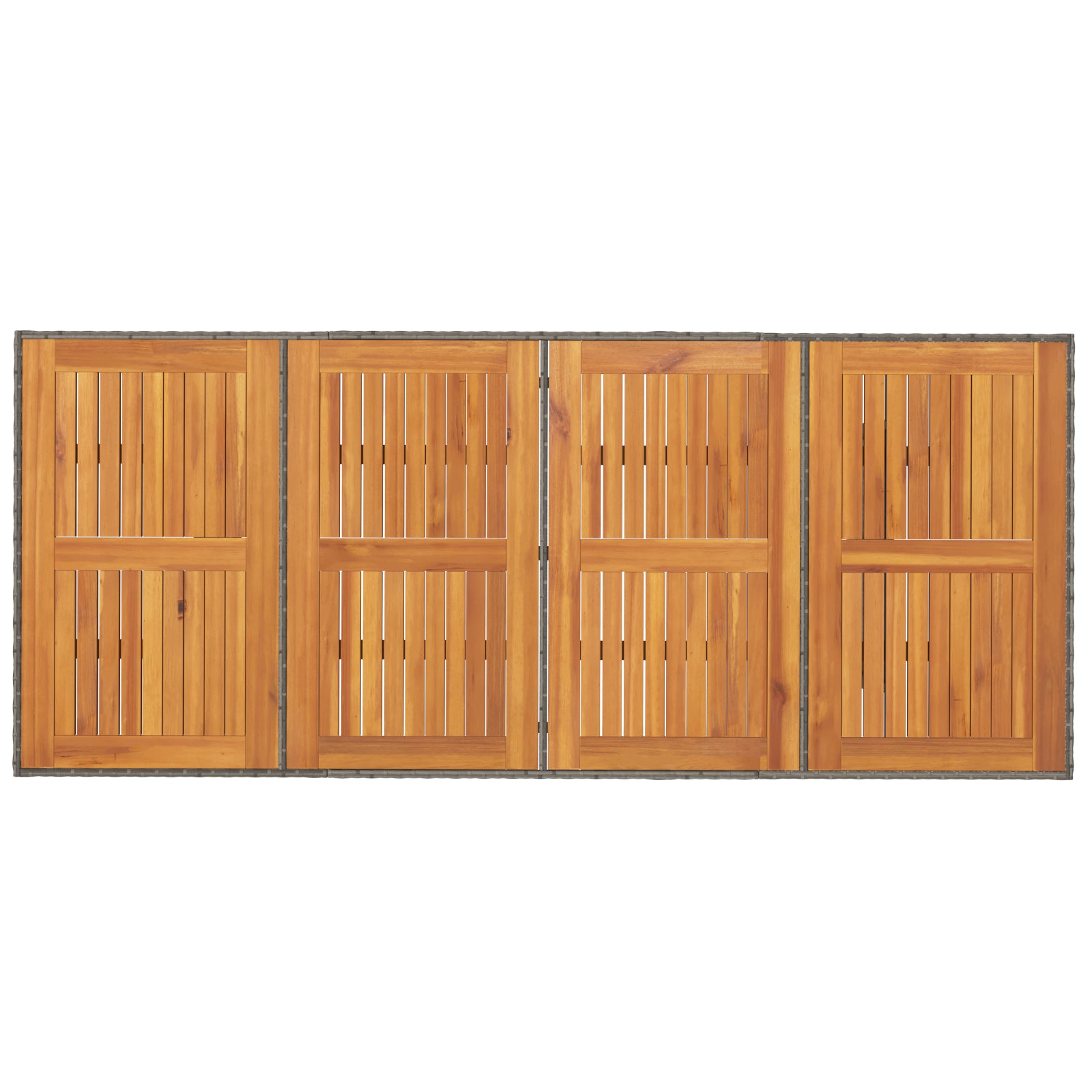 HKH Conjunto de Jantar de Jardim de 7 Peças Cinza Rattan Sintético - Cinzento