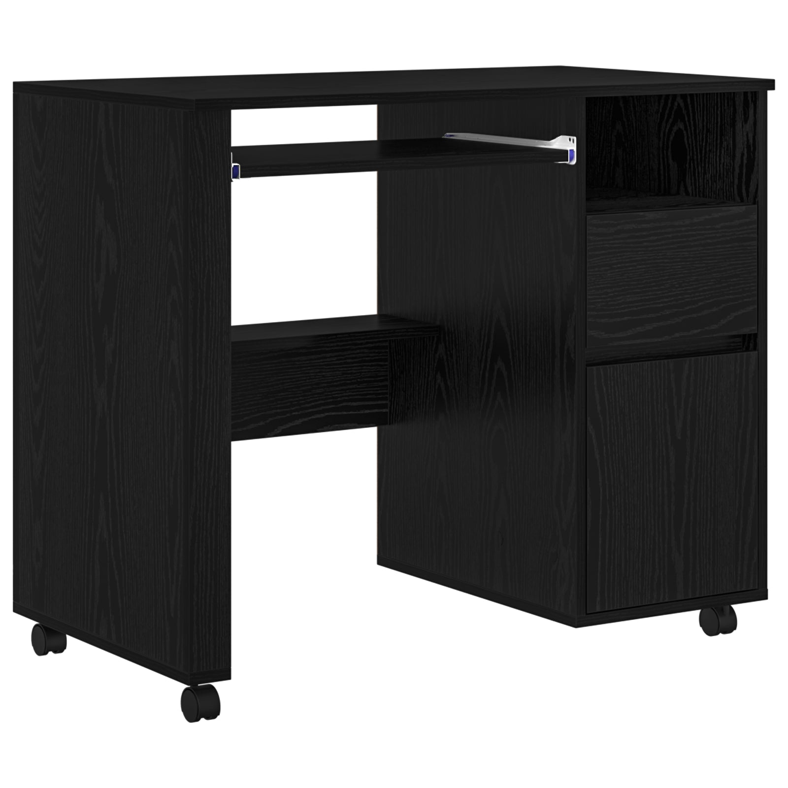 HKH Escritorio para Ordenador de Madera Roble - Negro