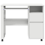 HKH Escritorio para ordenador blanco con cajones Blanco
