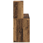 Escritorio de madera maciza HKH, color madera, acabado envejecido medio