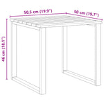 HKH Mesa de Cama Sol 50.5x50.5x46 Cm Madeira de Pinho Impregnada - Bronzeado