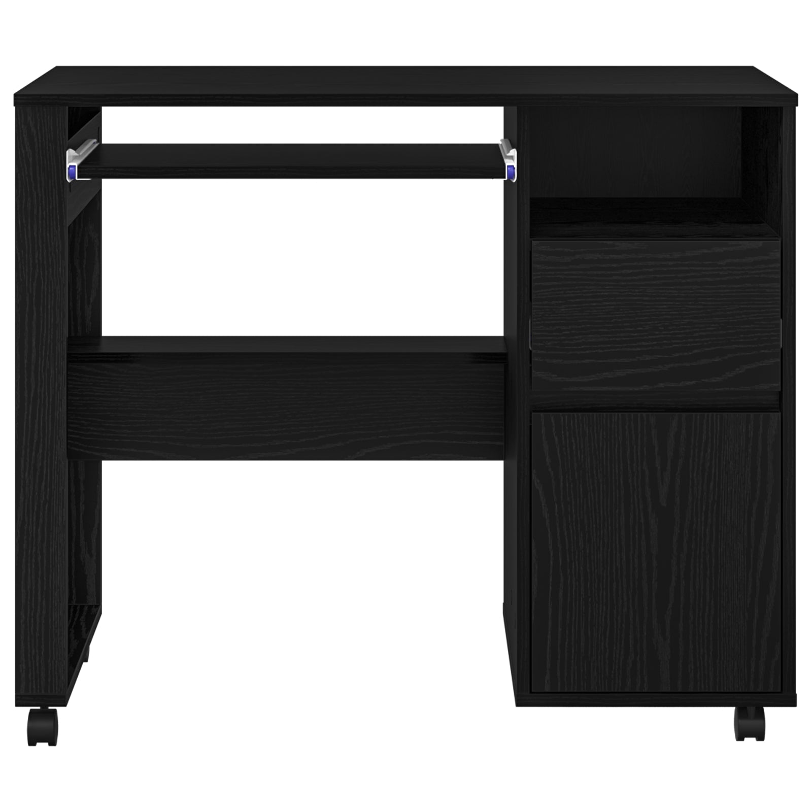 HKH Escritorio para Ordenador de Madera Roble - Negro