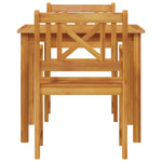 Conjunto de Jantar Jardim HKH 3 Peças Madeira Maciça Acácia, Cadeiras de Jardim HKH 2 Pcs 56x56x90 Cm Madeira Maciça Acácia - Castanho