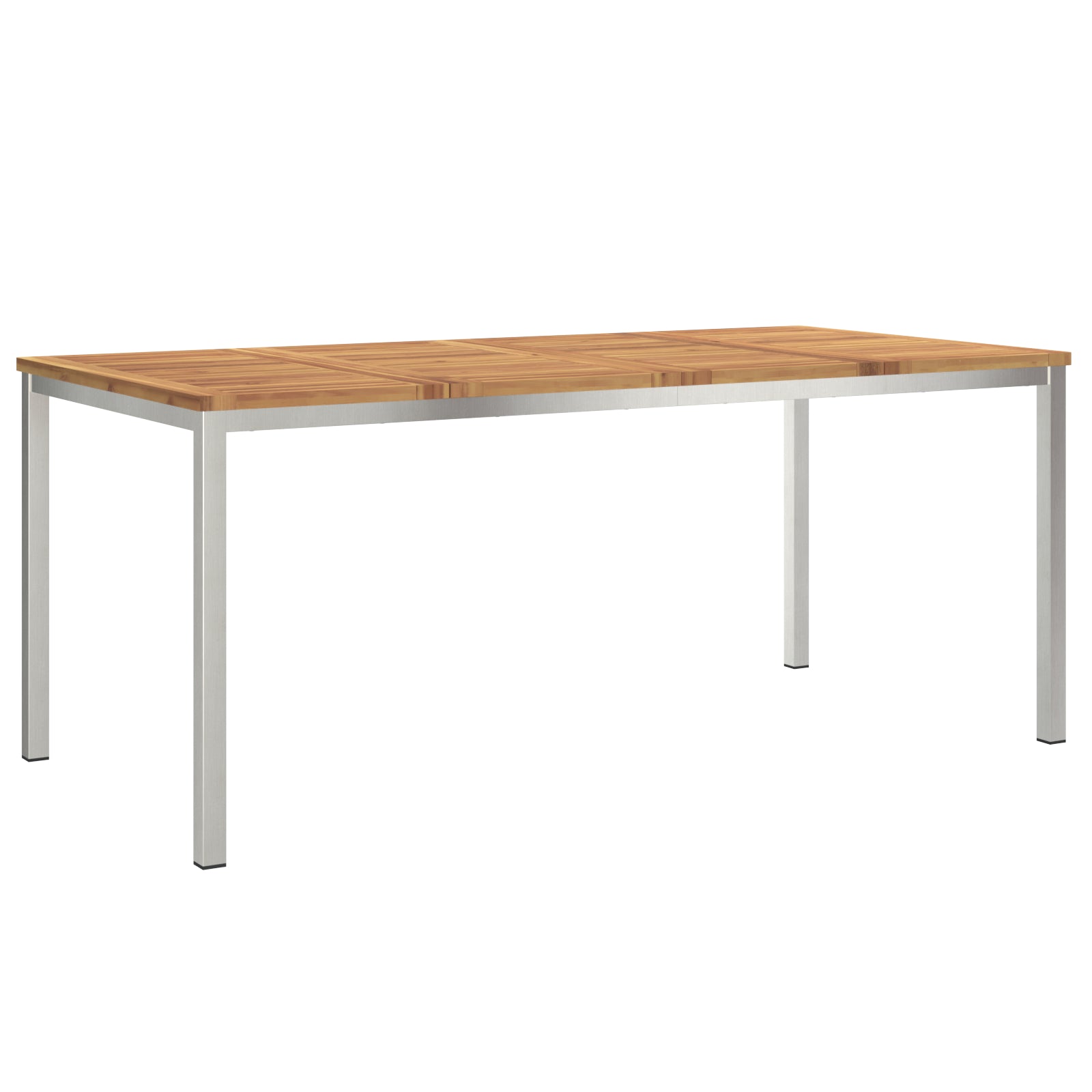 HKH Conjunto de Jantar de Jardim de 7 Peças em Madeira de Acácia com Mesa de Jantar 180x90x75 Cm + 2 Cadeiras Empilháveis + 4 Cadeiras Empilháveis - Castanho