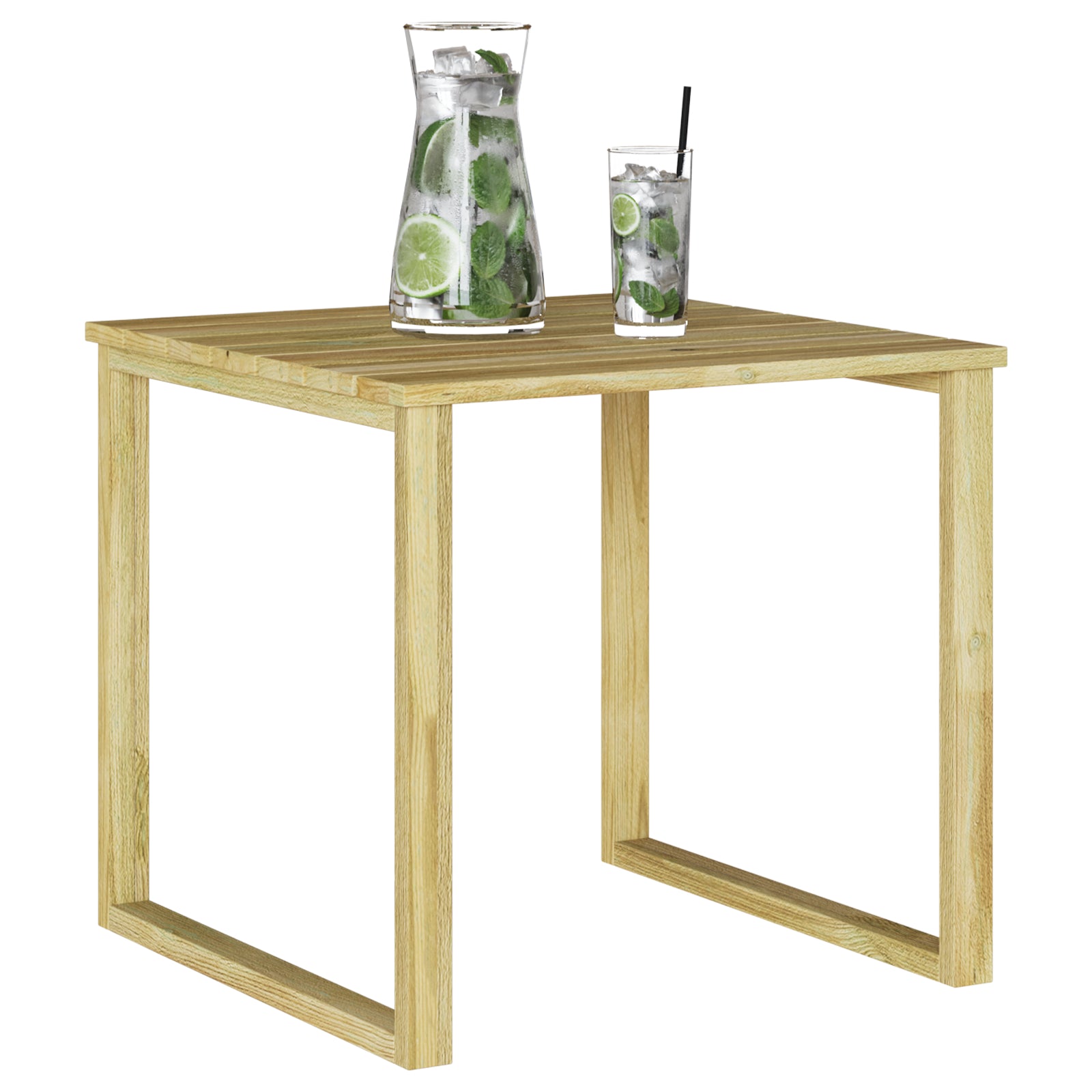 HKH Mesa de Cama Sol 50.5x50.5x46 Cm Madeira de Pinho Impregnada - Bronzeado