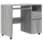 HKH Mesa de ordenador Gris Gris Sonoma Madera de Ingeniería Mediana