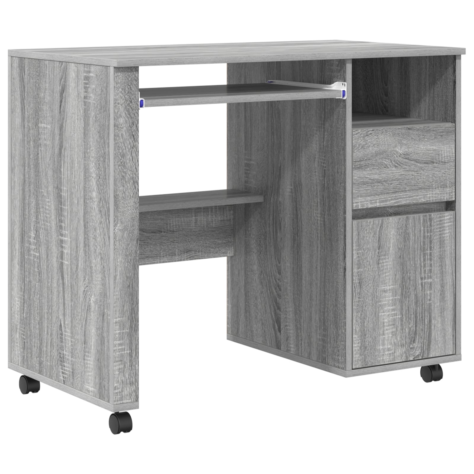 HKH Mesa de ordenador Gris Gris Sonoma Madera de Ingeniería Mediana