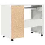 HKH Escritorio para ordenador blanco con cajones Blanco