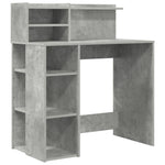 HKH Mesa com Armazenamento Cinza Concreto .5 Cm Madeira Derivada