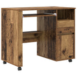 HKH Escritorio Marrón Madera Antigua Aglomerado, Metal