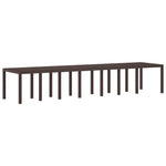 Mesa de Jardim HKH Castanha 400x100x73 Cm Poly Rattan, Mesa de Jardim HKH Castanha 250x100x73 Cm Poly Rattan, Mesa de Jardim HKH Castanha 150x100x73 Cm Poly Rattan - Castanho