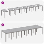 HKH Mesa de Jardim Cinza-clara 400x100x73 Cm Poliéster de Vime, HKH Mesa de Jardim Cinza-clara 250x100x73 Cm Poliéster de Vime, HKH Mesa de Jardim Cinza-clara 150x100x73 Cm Poliéster de Vime - Cinzento-claro