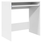Mesa de ordenador HKH, blanca, de madera de ingeniería, compacta