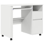 HKH Escritorio para ordenador blanco con cajones Blanco