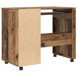 HKH Escritorio Marrón Madera Antigua Aglomerado, Metal