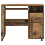 HKH Escritorio Marrón Madera Antigua Aglomerado, Metal