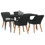 HKH Conjunto de Jantar de 5 Peças para Jardim em Rattan - Preto