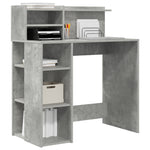 HKH Mesa com Armazenamento Cinza Concreto .5 Cm Madeira Derivada