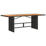HKH Conjunto de Jantar de Jardim de 9 Peças Vime - Preto