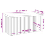 HKH Caixa De Armazenamento 119x44x58.5 Cm Madeira De Pinho Tratada - Castanho