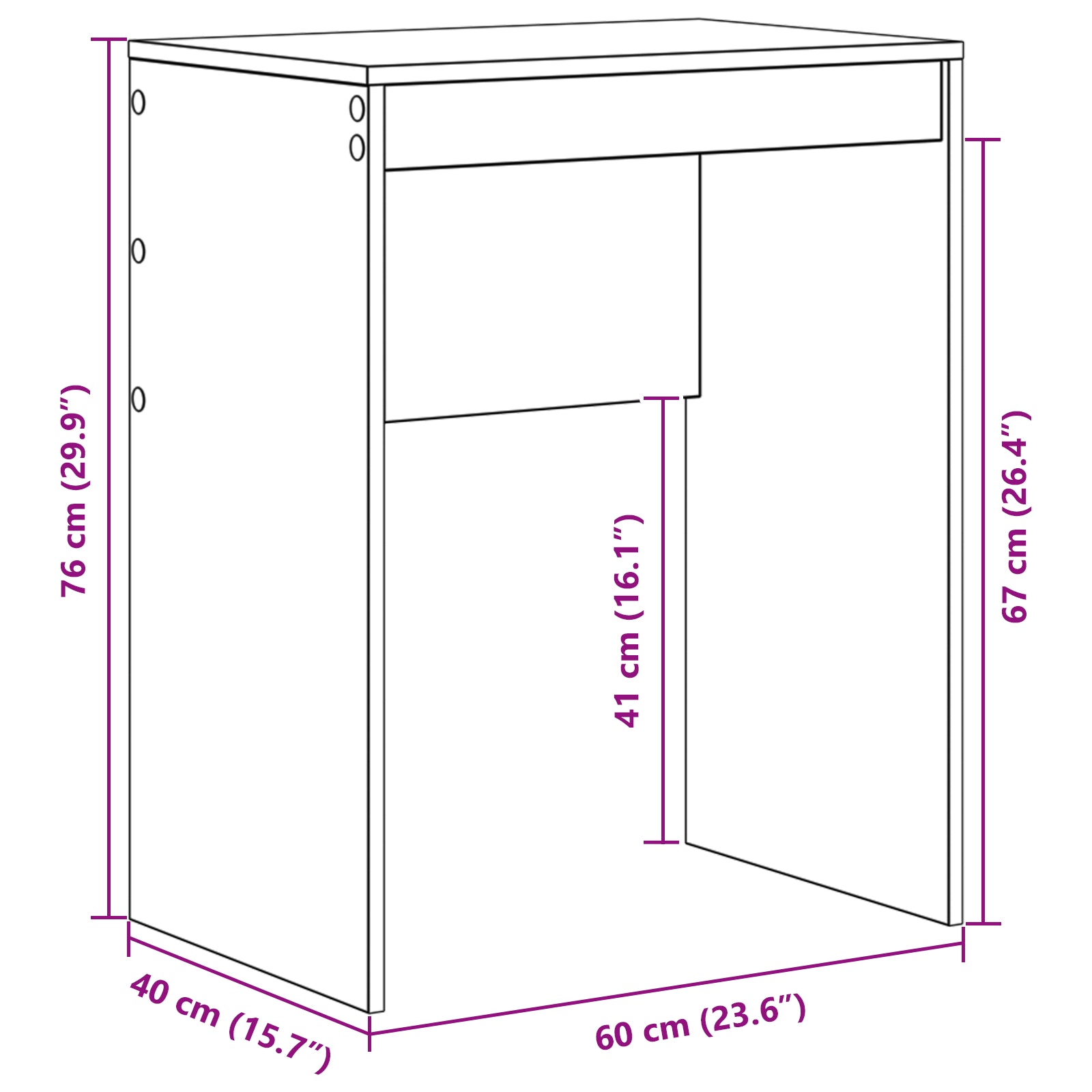 Mesa de Escritorio Minimalista Blanca HKH Aglomerado