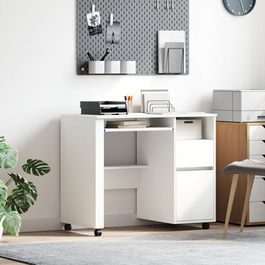 HKH Mesa de Computador Branca com Gavetas Branca