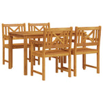 HKH Conjunto de Jantar de 5 Peças Madeira Maciça de Acácia - Castanho