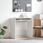 Mesa de ordenador HKH, blanca, de madera de ingeniería, compacta