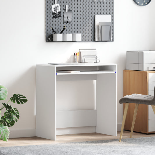 HKH Mesa de Computador Branca Madeira Engenheirada Compacta