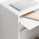 Mesa de ordenador HKH, blanca, de madera de ingeniería, compacta