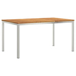 HKH Conjunto de Jantar de Jardim de 7 Peças em Madeira Sólida de Acácia com Mesa de Jantar 150x90x75 Cm + 2 Cadeiras Empilháveis + 4 Cadeiras Empilháveis - Castanho
