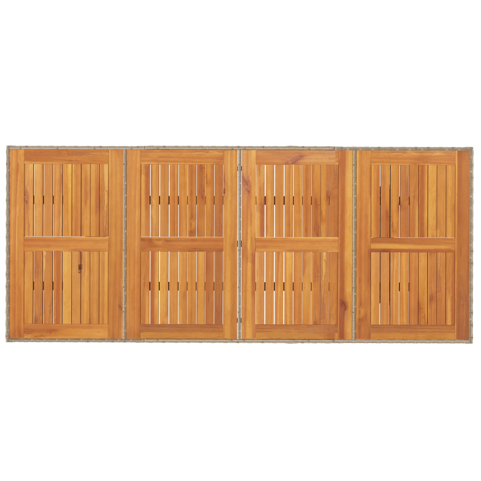 HKH Conjunto de Jantar de Jardim 7 Peças Rattan Poliéster - Bege