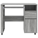 HKH Mesa de ordenador Gris Gris Sonoma Madera de Ingeniería Mediana