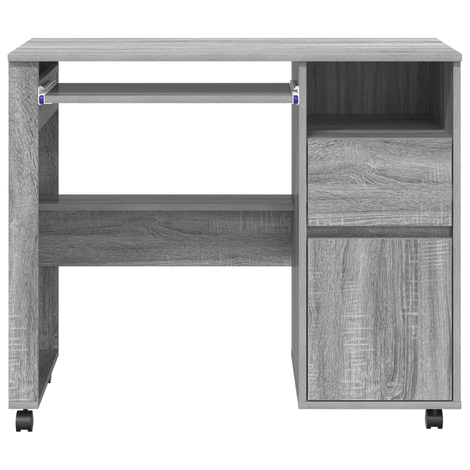 HKH Mesa de ordenador Gris Gris Sonoma Madera de Ingeniería Mediana