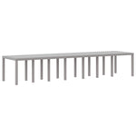HKH Mesa de Jardim Cinza-clara 400x100x73 Cm Poliéster de Vime, HKH Mesa de Jardim Cinza-clara 250x100x73 Cm Poliéster de Vime, HKH Mesa de Jardim Cinza-clara 150x100x73 Cm Poliéster de Vime - Cinzento-claro