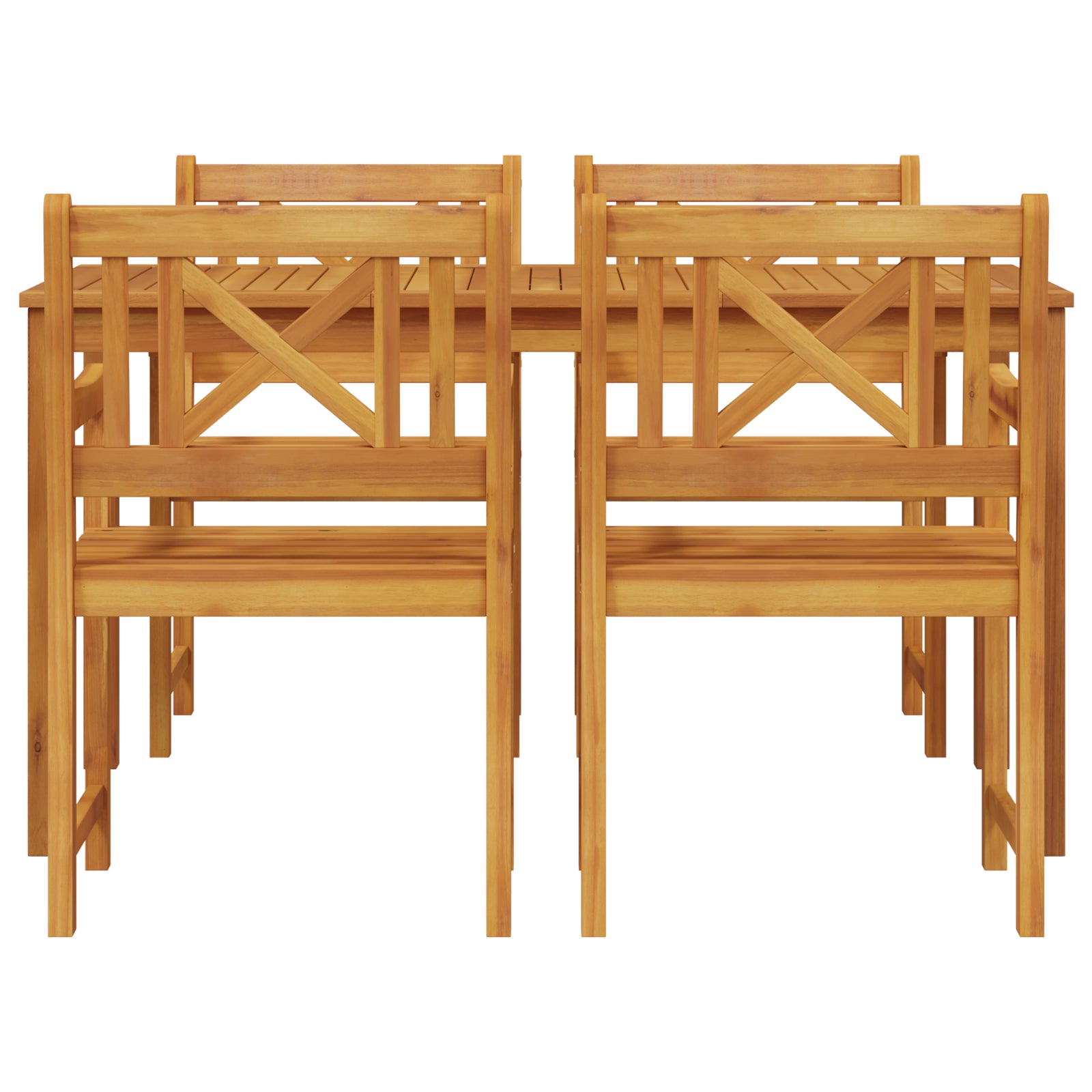 HKH Conjunto de Jantar de 5 Peças Madeira Maciça de Acácia - Castanho