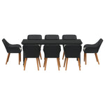 HKH Conjunto de Jantar para Jardim com 9 Peças em Vime - Preto